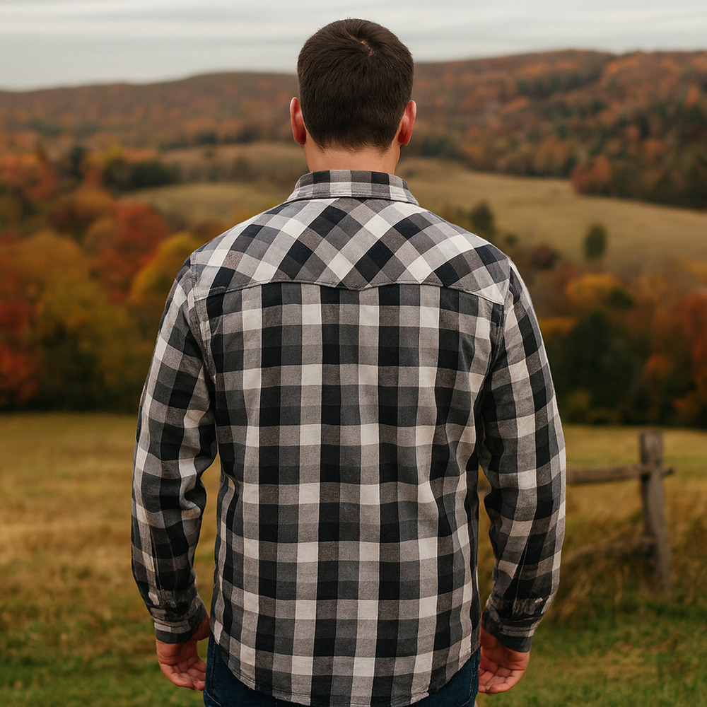 Eighty Eight Shirt Men XLARGE Platinum Button-Up Cowboy Plaid Cotton Casual - Picture 2 of 8
